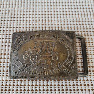 Henry Ford Detroit Automobiles Record Model T Year Car Collectors Belt Buckle